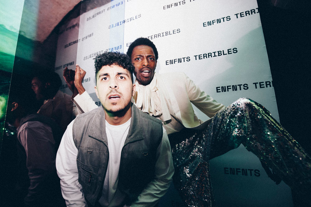 M'hamed Houmani and Jonathan Zegbe at the Enfnts Terribles party