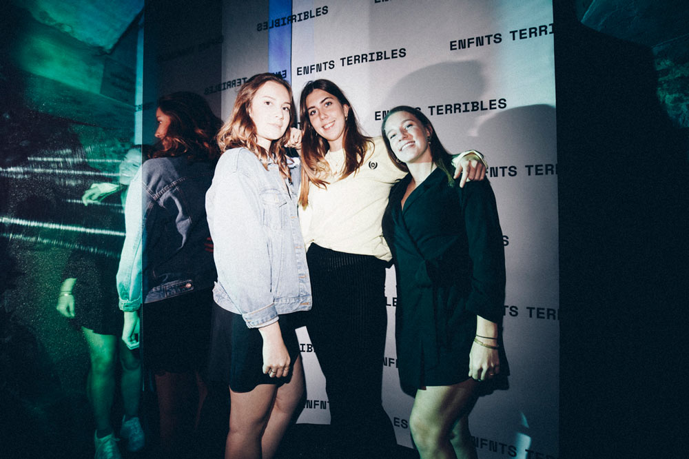 Yani Uleners, Eline de Chaffoy and Lore Cherlet at the Enfnts Terribles party