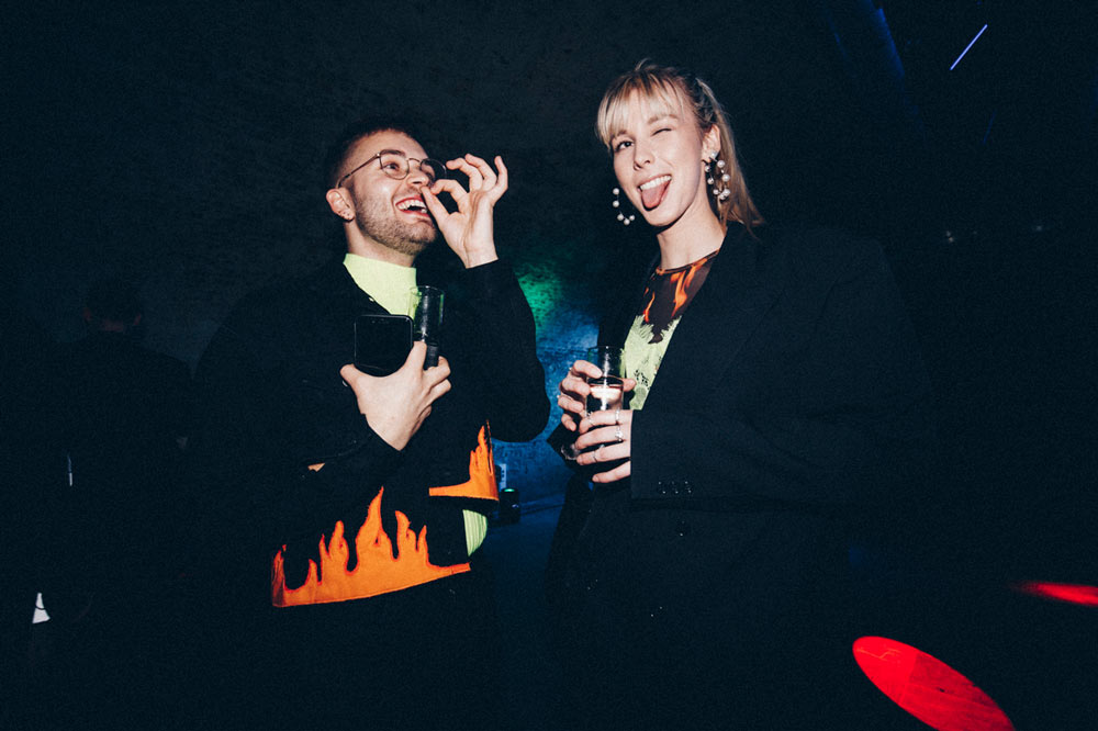 Jordy Vaesen and Marie Van Puyenbroeck at the Enfnts Terribles party
